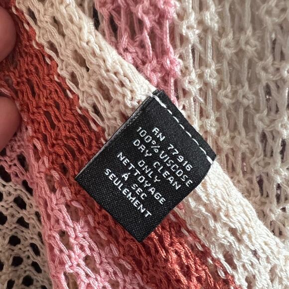 House of Harlow 1960 Boho Knit Open Sleeve Cardigan Kimono Duster One Size - Picture 2 of 6